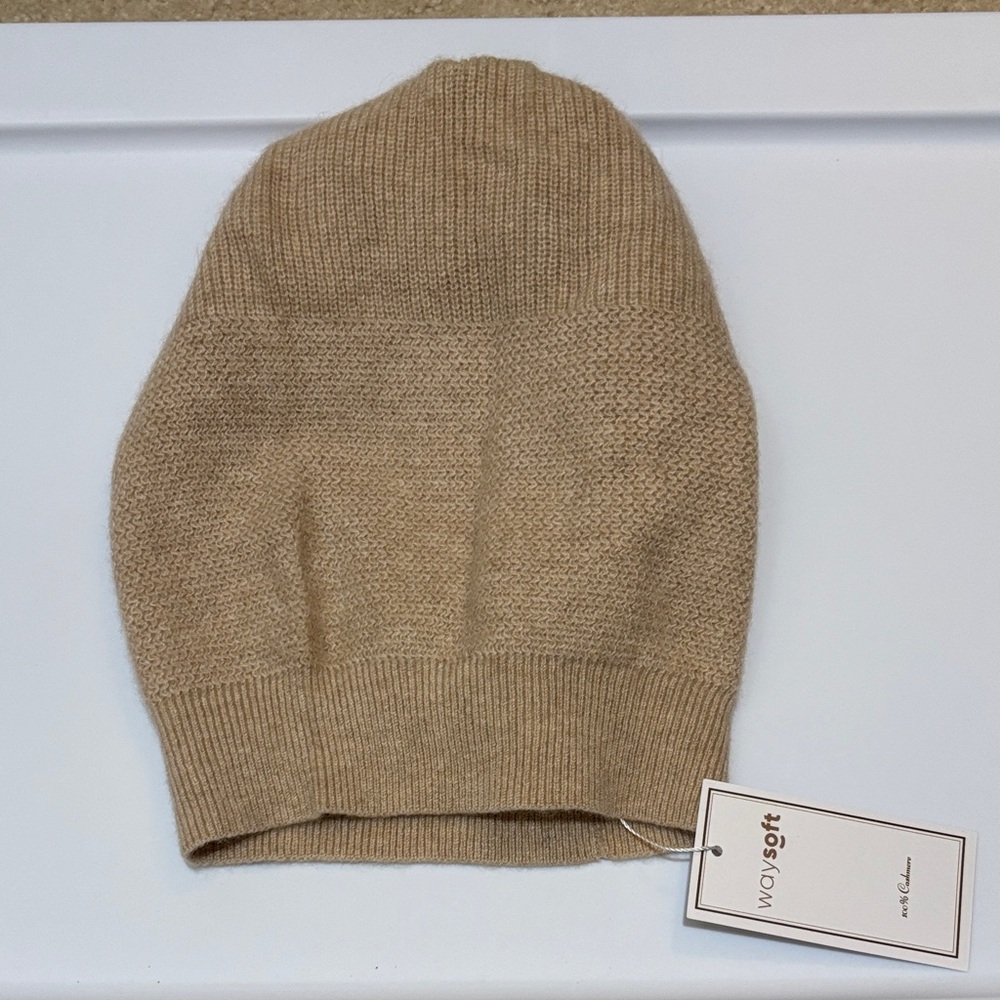 NWT Cashmere Soft Tan Women's Beanie